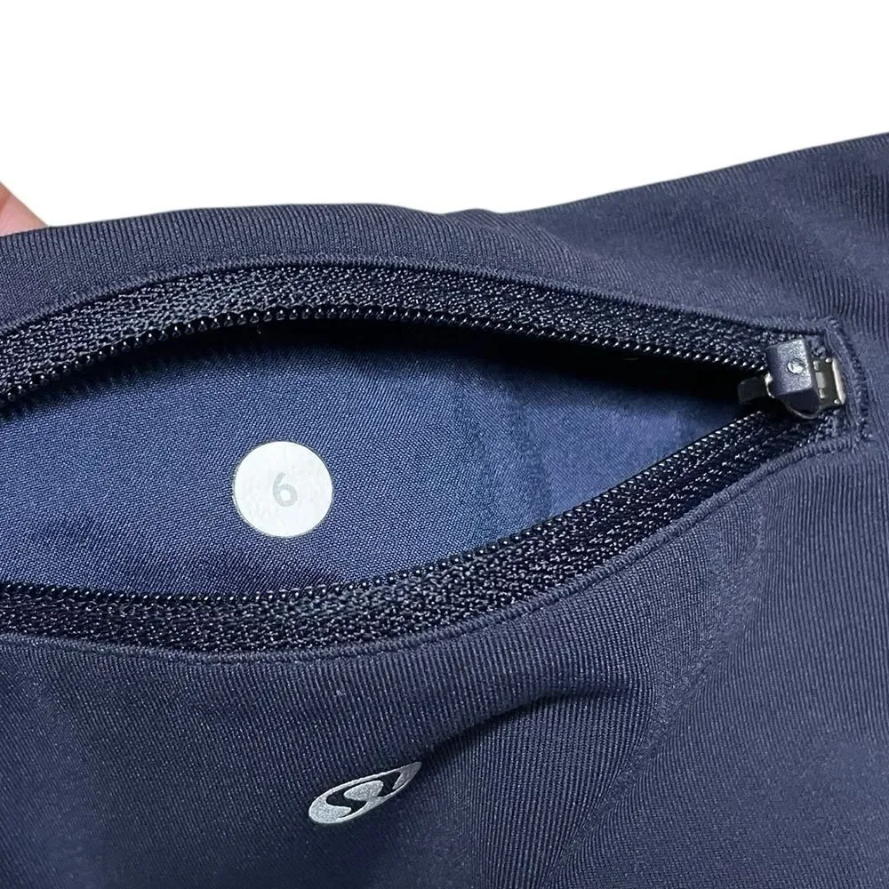 LULULEMON Pace Pusher Capri Blue Green Black Size 6